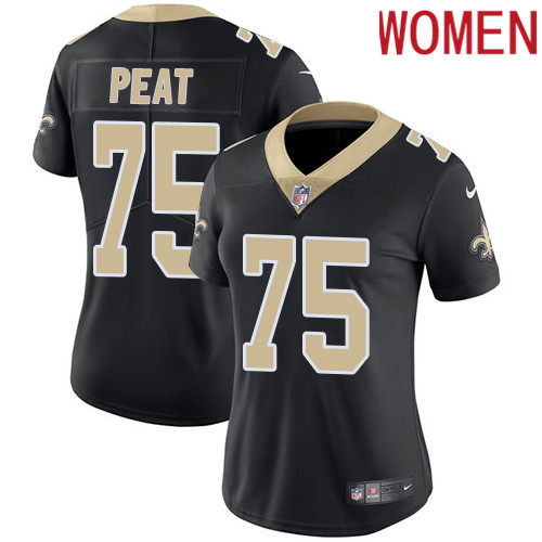 2019 Women New Orleans Saints 75 Peat black Nike Vapor Untouchable Limited NFL Jersey